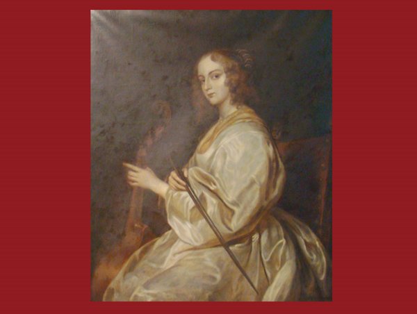 Brehmer, Max: Damenportrait mit Violine. Öl auf Leinwand, rechts unten signiert: MAX BREHMER. 113 x 95 Nota Bene: Kopie nach einem Original in der alten Pinakothek München