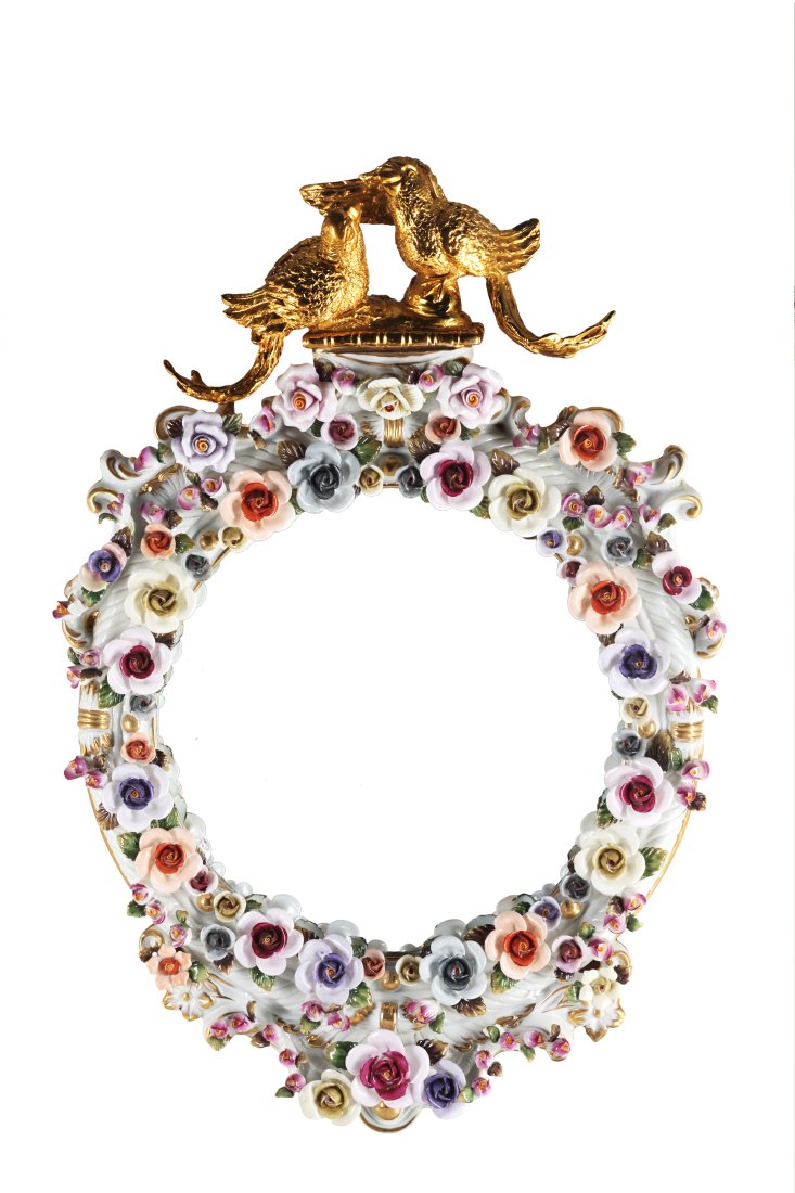 Porcelain And Bronze Mirror (1 of 1)