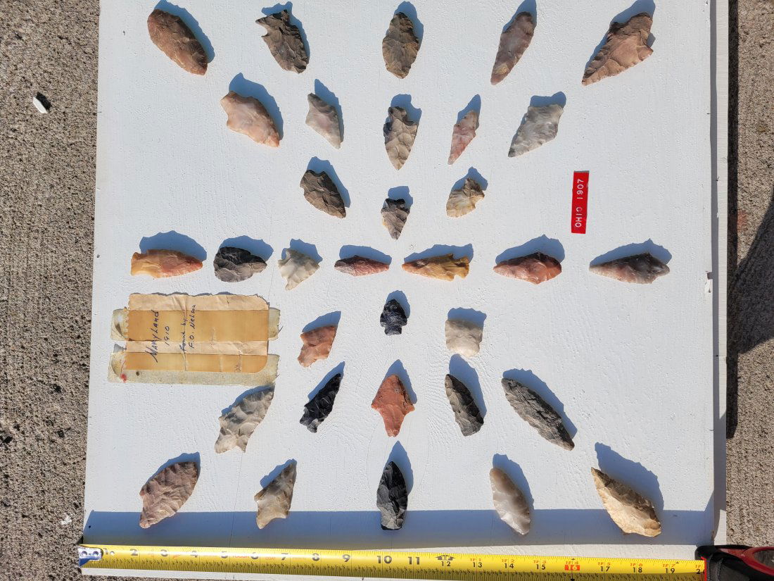 Authentic Arrowheads Artifacts Collection, Maryland 1910 Found By F. O. Nelson, Ohio (1 of 7)