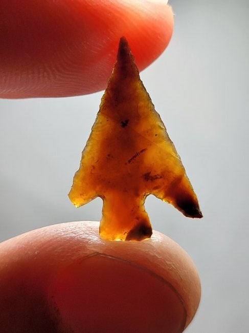 Authentic Arrowhead Artifact Red Orange Agate Columbia Plateau Umatilla, Oregon 1967 (1 of 8)