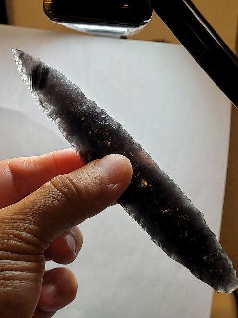 Authentic Arrowhead Artifact 6 1/16" LONG Obsidian Cascade Blade Lake County, Oregon 1940's (1 of 13)