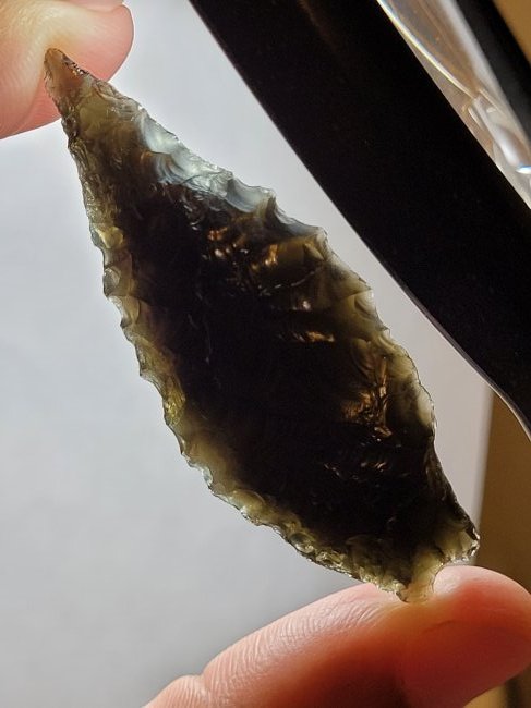 COA Authentic Arrowhead Artifact Pinto Basin Gatecliff Split Stem Obsidian Lake County Oregon 1900's (1 of 9)