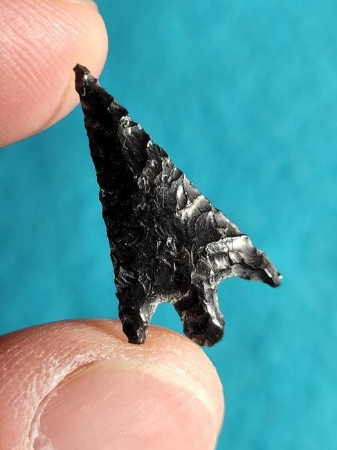 AUTHENTIC ARROWHEAD ARTIFACT OBSIDIAN OREGON EX DEAN THOMPSON COLLECTION 1950-60'S (1 of 7)
