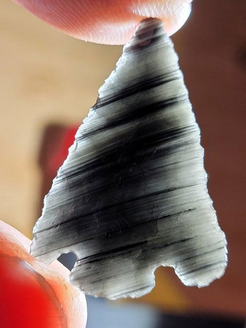 AUTHENTIC ARROWHEAD ARTIFACT OBSIDIAN OREGON EX DEAN THOMPSON COLLECTION 1950-60'S (1 of 8)