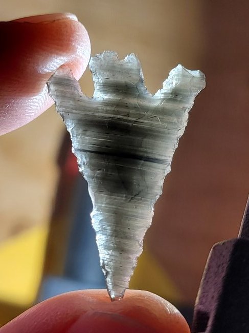 AUTHENTIC ARROWHEAD ARTIFACT OBSIDIAN OREGON EX DEAN THOMPSON COLLECTION 1950-60'S (1 of 8)