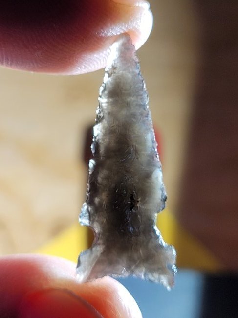 AUTHENTIC ARROWHEAD ARTIFACT OBSIDIAN OREGON EX DEAN THOMPSON COLLECTION 1950-60'S (1 of 8)