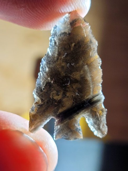 AUTHENTIC ARROWHEAD ARTIFACT OBSIDIAN OREGON EX DEAN THOMPSON COLLECTION 1950-60'S (1 of 8)