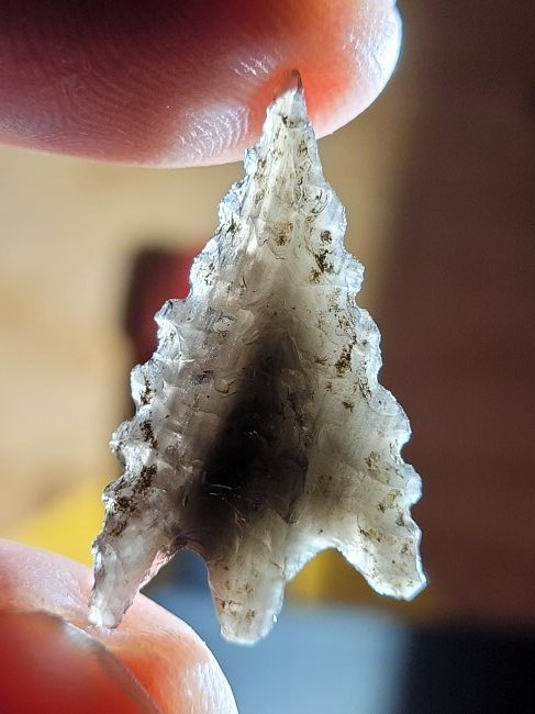 AUTHENTIC ARROWHEAD ARTIFACT OBSIDIAN OREGON EX DEAN THOMPSON COLLECTION 1950-60'S (1 of 8)