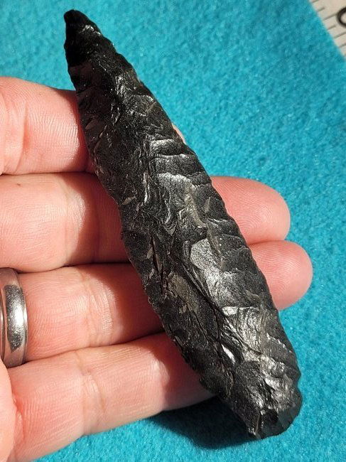 CASCADE AUTHENTIC OBSIDIAN ARROWHEAD ARTIFACT OBSIDIAN BLADE LAKE COUNTY OREGON 1900'S (1 of 9)