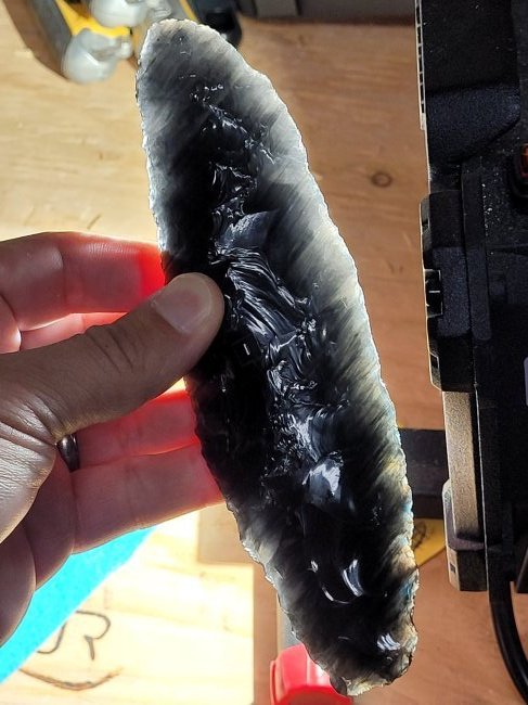 7" Inche Paleo Balde Obsidian AUTHENTIC ARROWHEAD ARTIFACT Ada Co. Idaho 1906 (1 of 11)