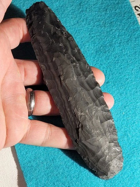 6" 3/16" GREY OBSIDIAN BLADE AUTHENTIC ARROWHEAD ARTIFACT LAKE COUNTY OREGON 1900'S (1 of 9)