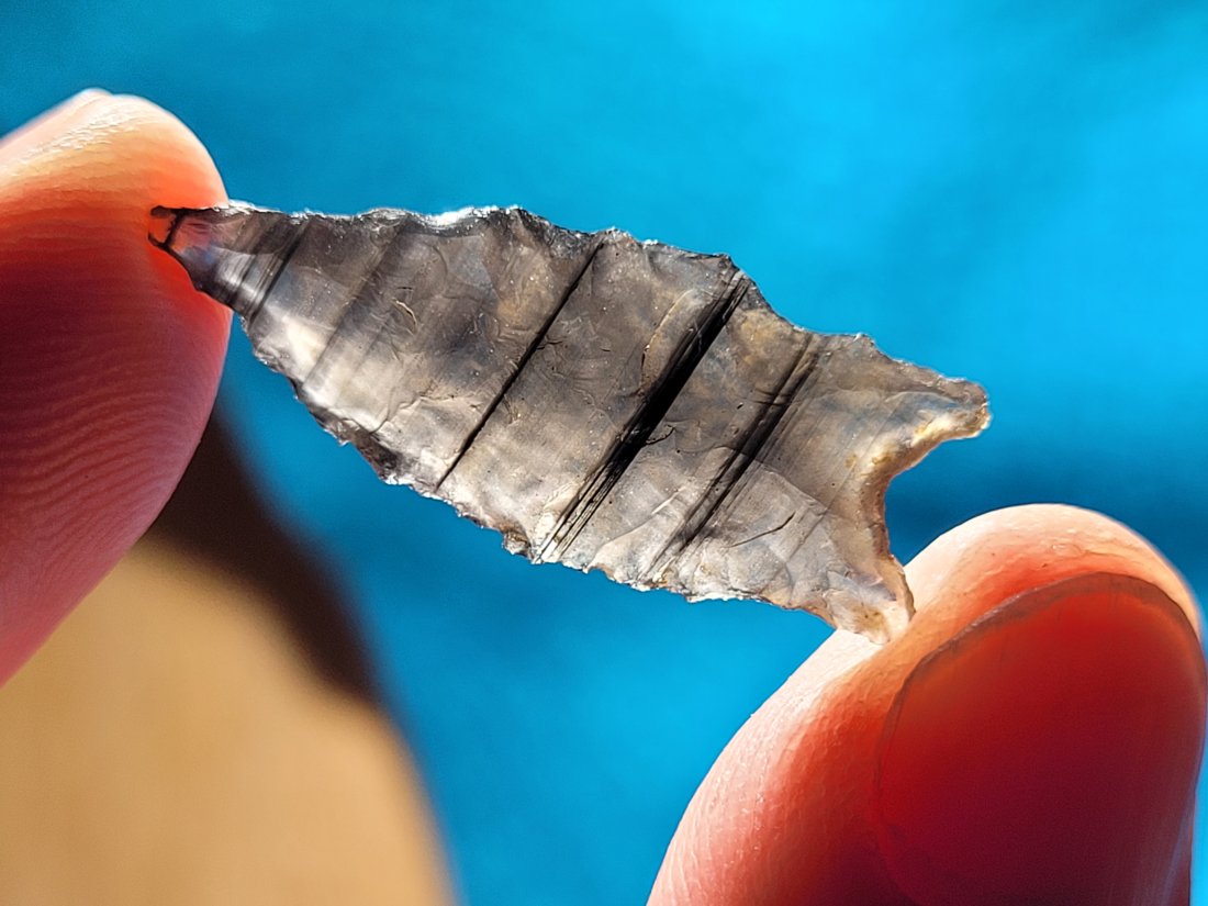 AUTHENTIC OBSIDIAN ARROWHEAD ARTIFACT COLLECTION LAKE COUNTY OREGON 1900'S: AUTHENTIC OBSIDIAN ARROWHEAD ARTIFACT COLLECTION LAKE COUNTY OREGON 1900'S - NOTE: THESE ARE AUTHENTIC BUT EITHER THE TIP OR THE BASE HAS BEEN RE-CHIPPED, I SHOWED IT IN THE LAST PICTURE, ON SOME ITS