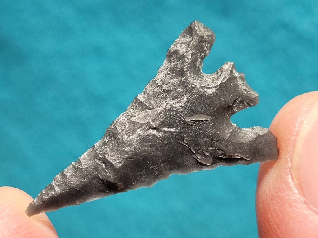 COA GUNTHER AUTHENTIC ARROWHEAD OBSIDIAN ARTIFACT JACKSON COUNTY OREGON EX DEAN THOMPSON COLLECTION (1 of 9)