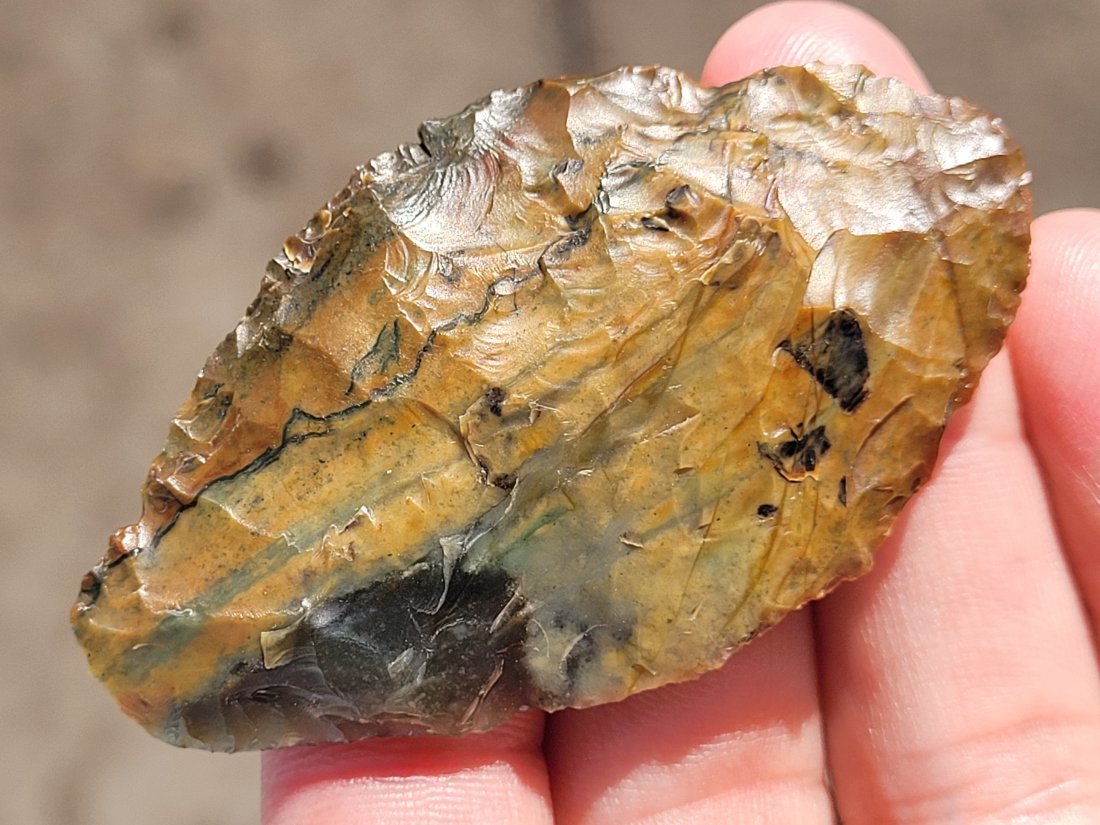 COLORFUL AUTHENTIC ARROWHEAD ARTIFACT EX HERB COLLECTION COLUMBIA RIVER & SNAKE RIVER IDAHO 1930'S (1 of 9)