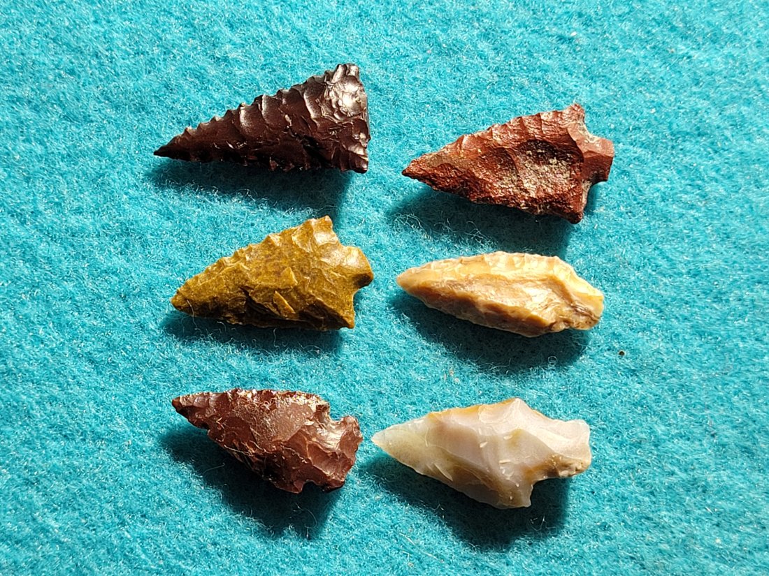 6 POINTS AUTHENTIC ARROWHEAD ARTIFACT EX SNELGROVE COLLECTION COLUMBIA RIVER & SNAKE RIVER IDAHO (1 of 2)