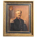 French Military Officer Portrait. Oil on board circa 1876