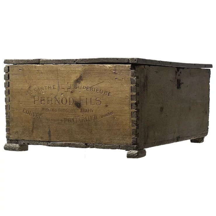 Rare Antique Pernod Fils Absinthe Crate: This original wormwood absinthe crate comes from the makers by which all other absinthe was judged. View 360 video