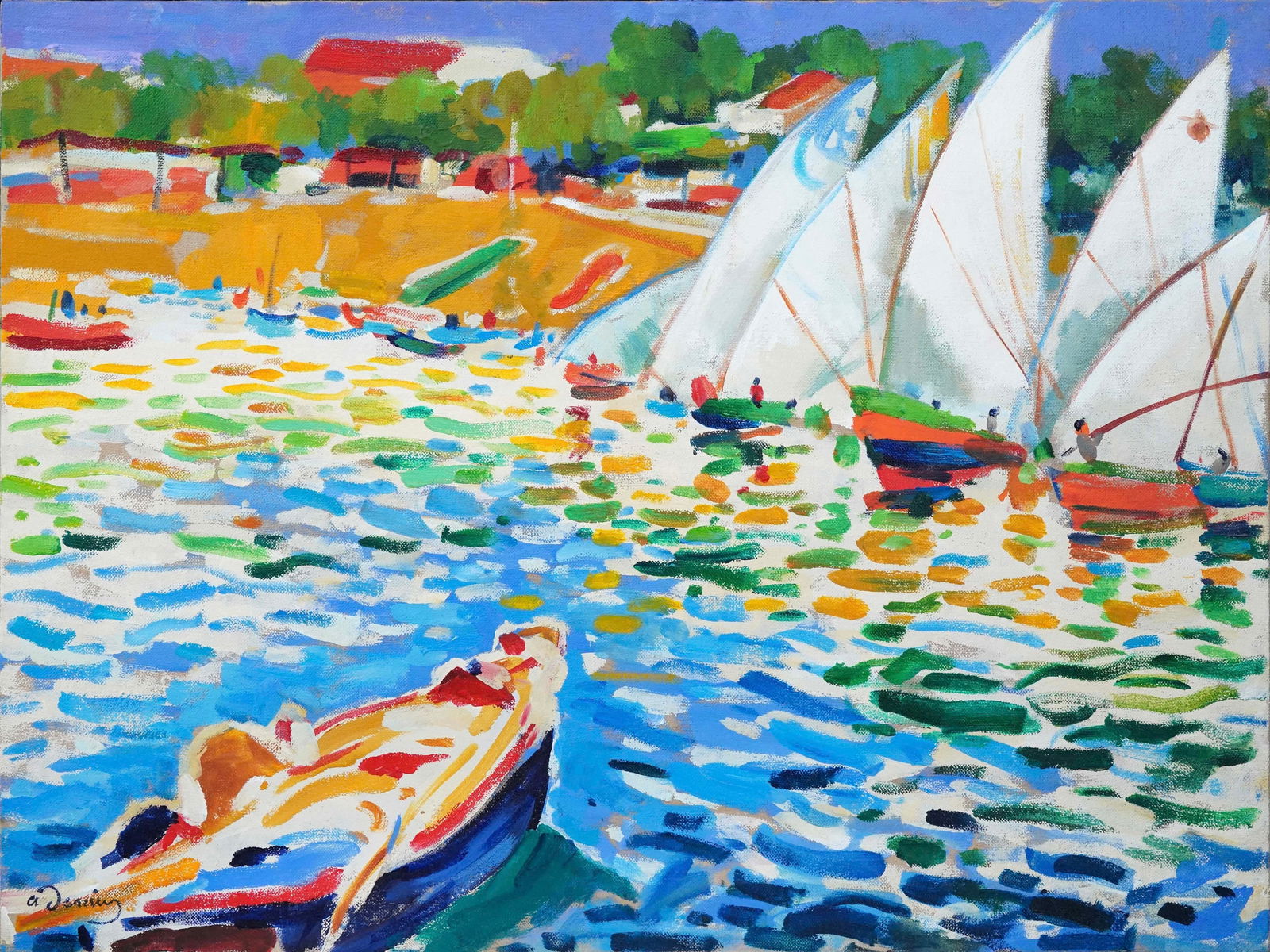 ANDRE DERAIN (1880-1954), OIL PAINTING: ANDRE DERAIN (1880-1954), OIL PAINTING Image Size: 31 3/8 by 23 1/2 inches (80 by 60 cm) All measurements are approximate. Signed (lower left) Andre Derain (1880-1954) was a French artist and a promin