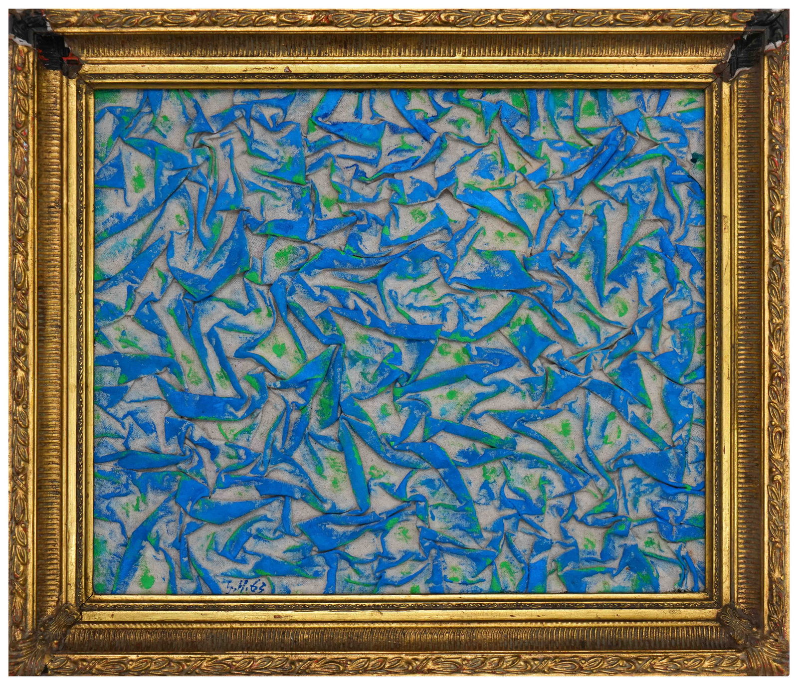 ABSTRACT BLUE COMPOSITION, OIL ON CANVAS (1 of 2)