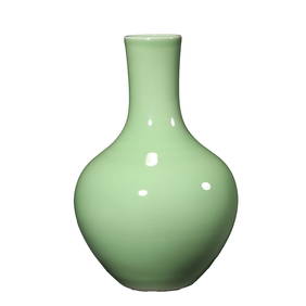 A CHINESE GREEN-GLAZED GLOBULAR VASE, MARKED "QIANLONG NIAN ZHI," POSSIBLY QING DYNASTY, 18TH (1 of 3)