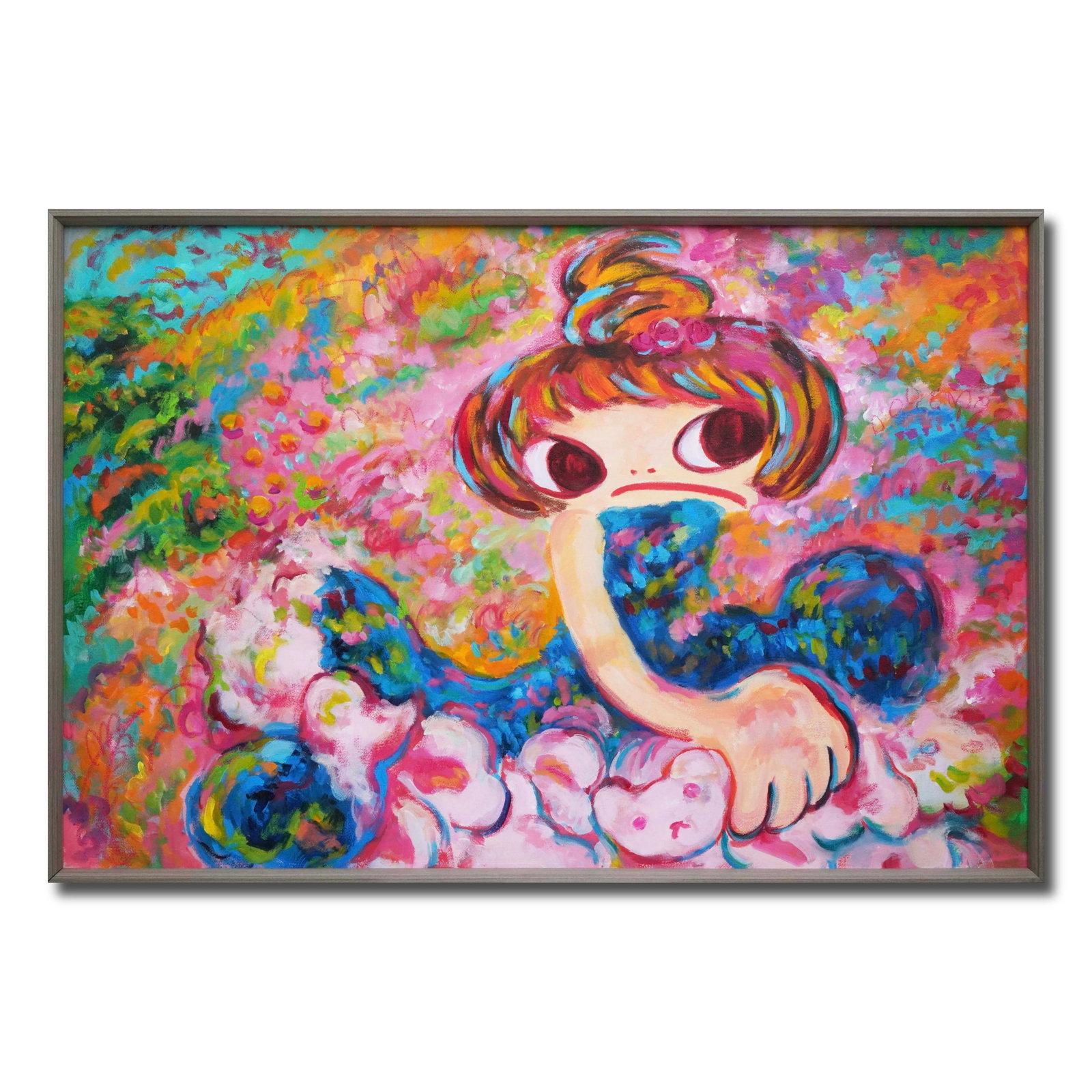 AYAKO ROKKAKU (B.1982), ACRYLIC ON CANVAS: Image Size: 47 1/8 by 31 3/8 inches (120 by 80 cm) All measurements are approximate. Signed (reverse) Ayako Rokkaku was born in 1982 in Chiba, Japan, outside the Tokyo metropolitan area. She began pai