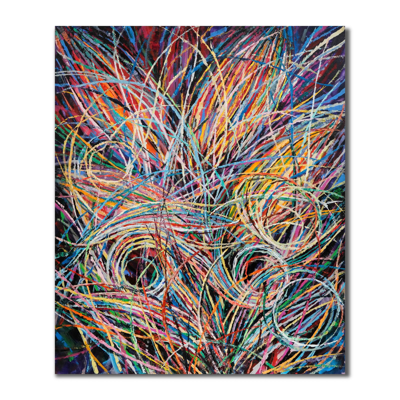 MARK GROTJAHN (B.1977), OIL ON CANVAS: MARK GROTJAHN (B.1977), OIL ON CANVAS Image Size: 119.4 cm x 99.1 cm (39 x 47 inches) All measurements are approximate. Signed (reverse) Mark Grotjahn, born on May 2, 1968, in Pasadena, California, is