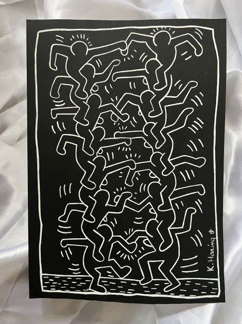 Keith Haring Original Black & White Drawing Certified (1 of 2)