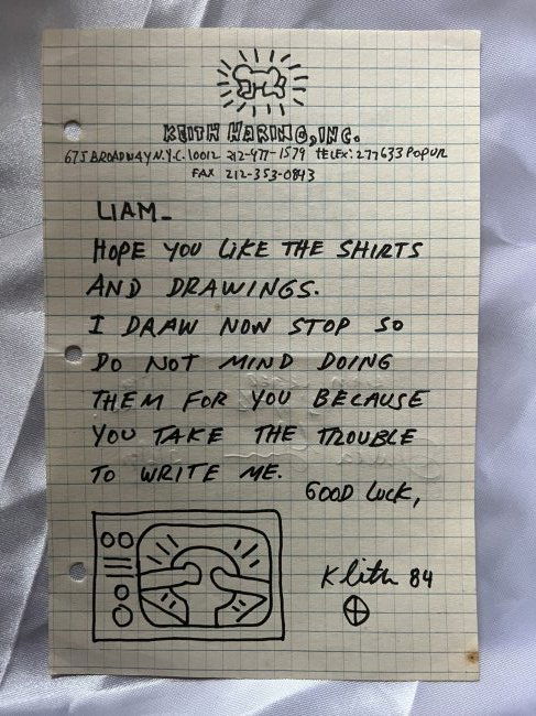 Keith Haring original letter certified 1984 (1 of 2)