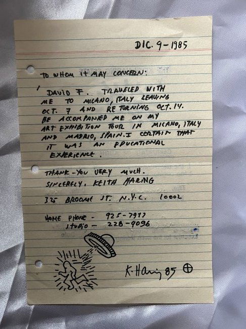 Keith Haring original letter certified 1985 UFO drawing (1 of 2)