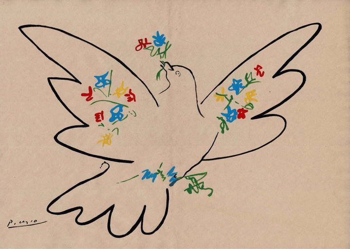 Picasso Original Dove Paloma Drawing