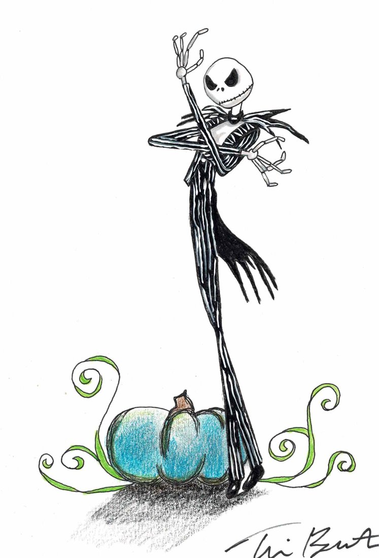 Tim Burton original drawing of Jack Skellington (1 of 1)