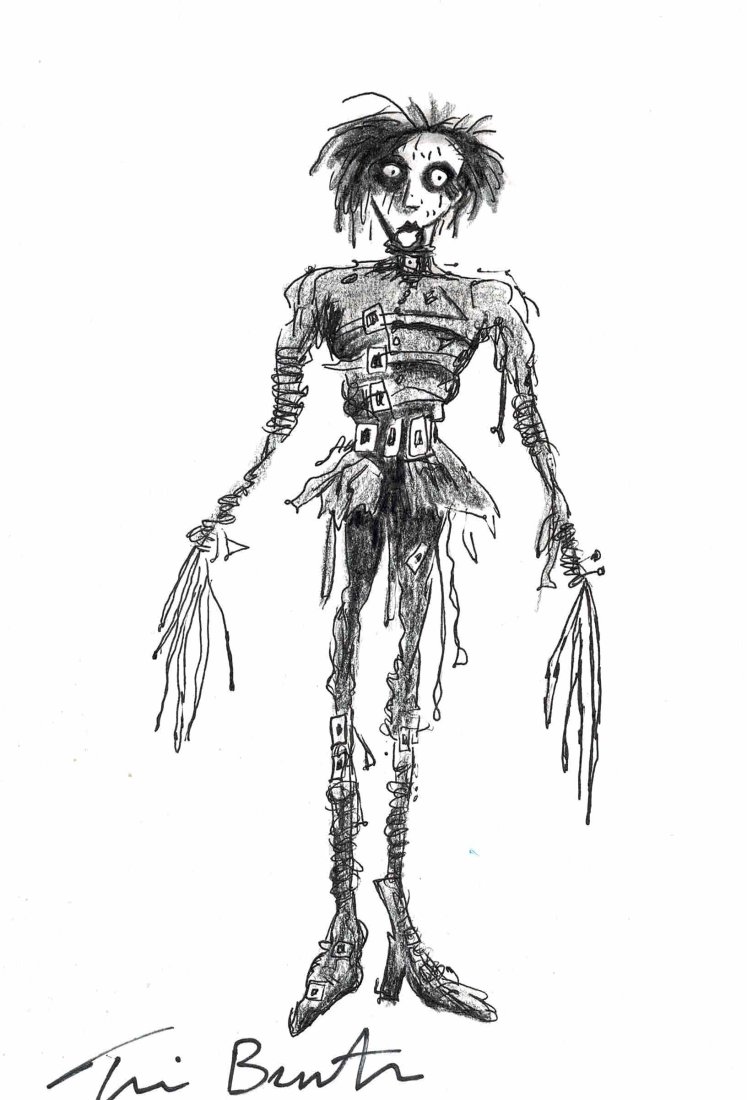 Tim Burton Drawing & Was Edward Scissorhands Signed