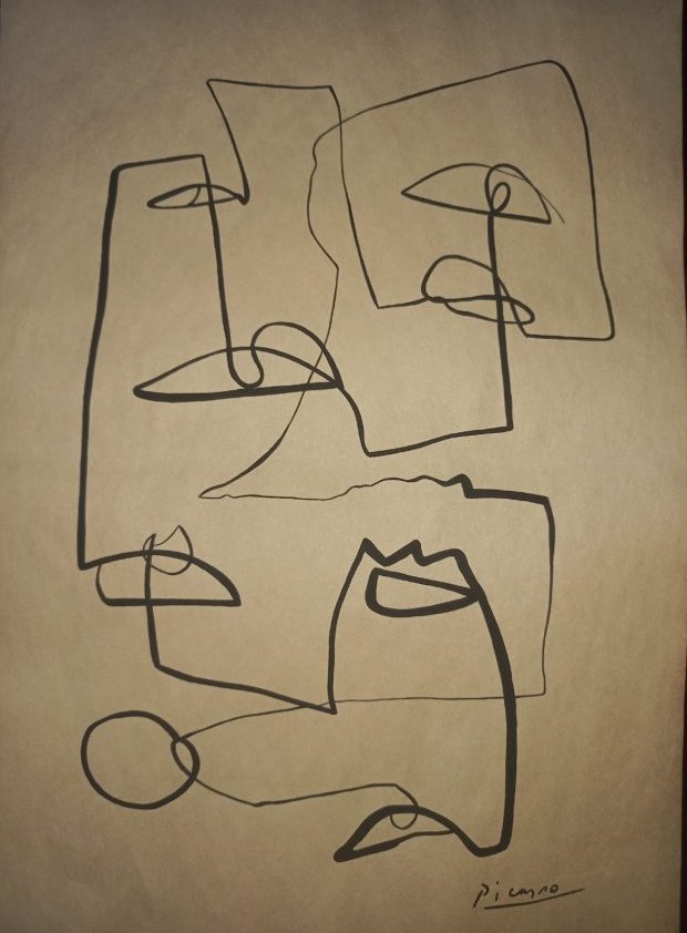 Picasso original line drawings  lost Soul I & II two paintings (1 of 3)