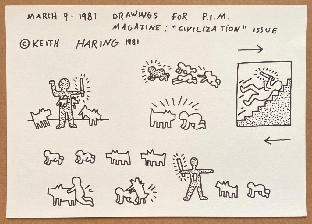 Keith Haring Original Magazine Artwork 3 pages certified (1 of 6)