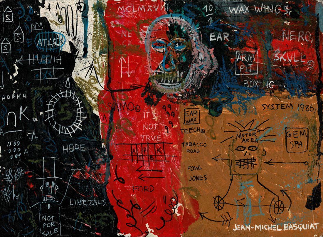 Jean Michele Basquiat painting to board and Certification (0054) on