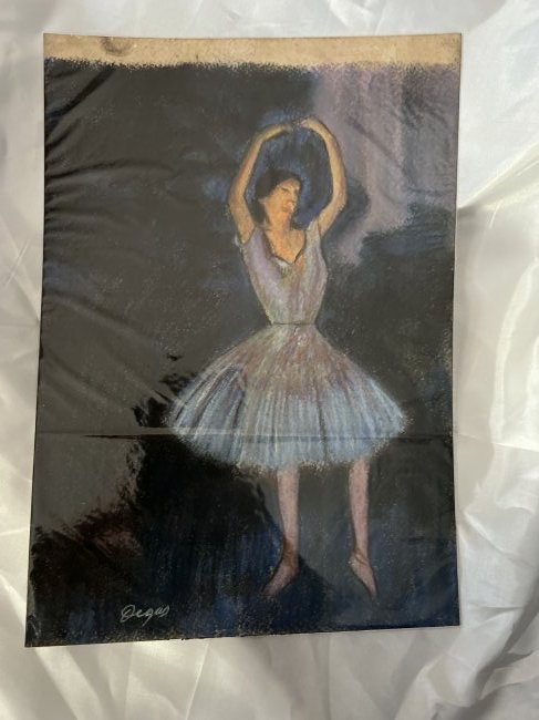 Edgar Degas original Ballerina drawing NO RESERVE: lot number 48 is an Edgar Degas drawing of a Ballerina on cream paper. It has stamps to the rear and signed to the lower right hand corner. It is 11 3/4 inches by 8 1/4 inches.