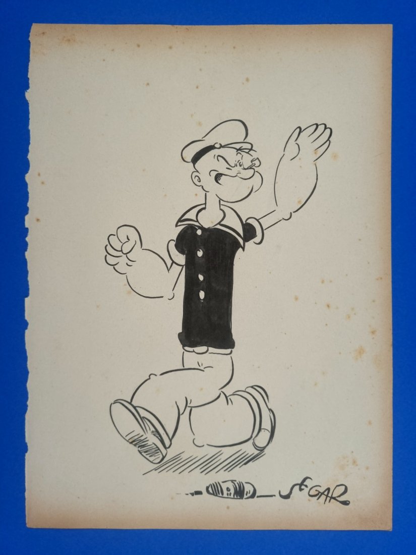 Popeye original pen and ink drawing Segar 1930's (1 of 1)