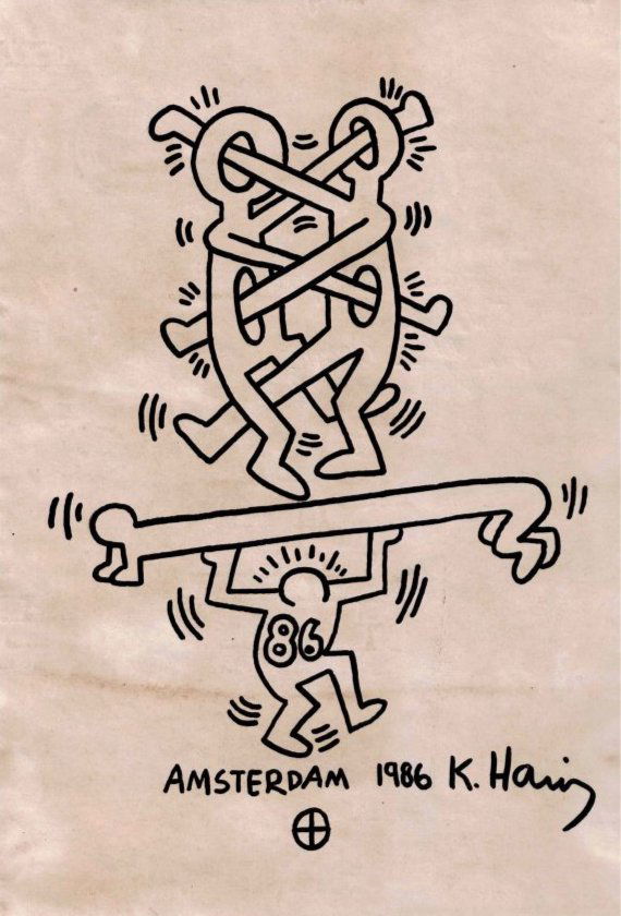 Keith Haring original Amsterdam drawing 1986 Certified (1 of 2)