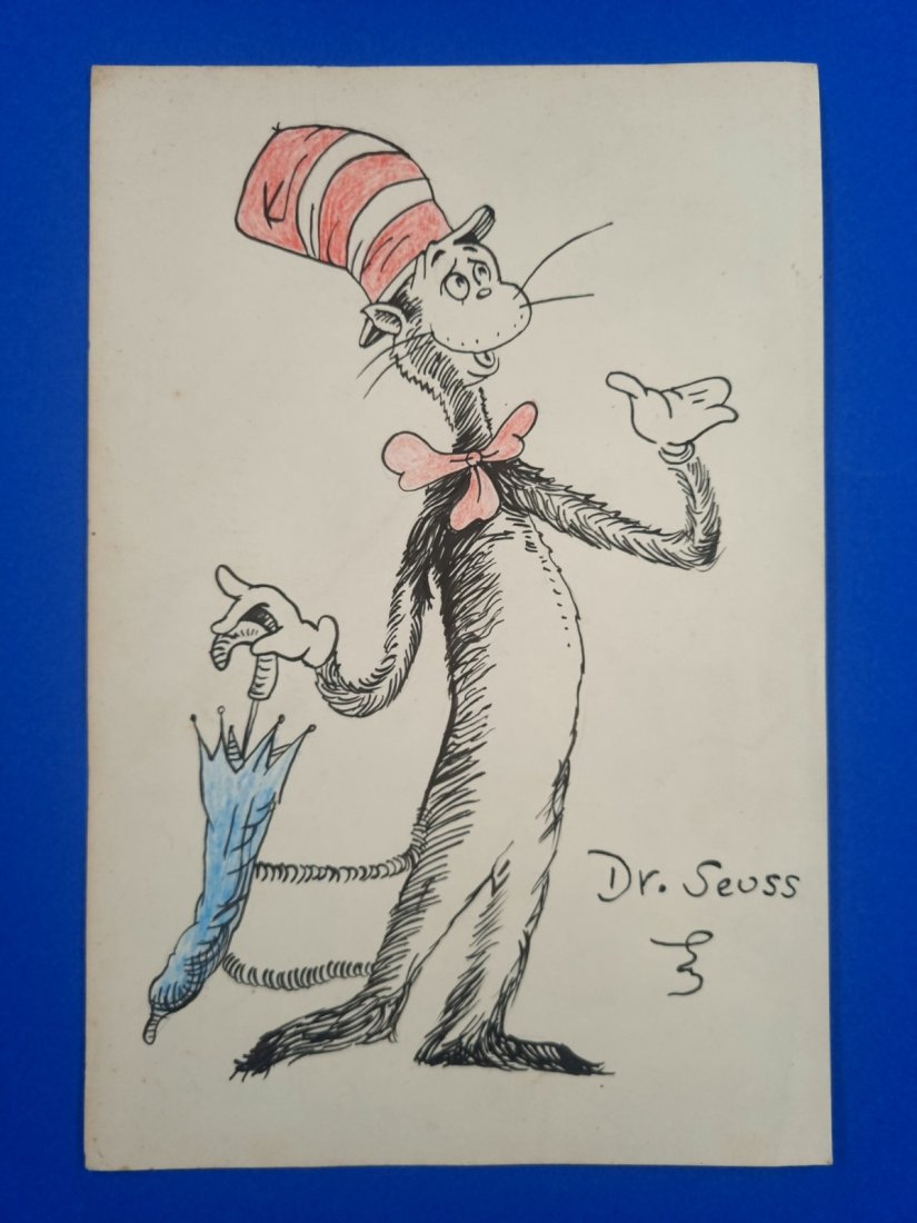 Cat in the Hat with Umbrella by Theodor Seuss Geisel Dr Seuss. (1 of 1)