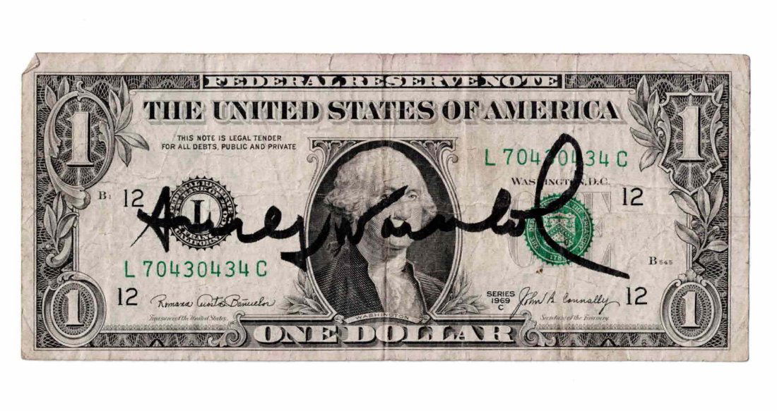 Andy Warhol signed USA $1.00 note (1 of 1)