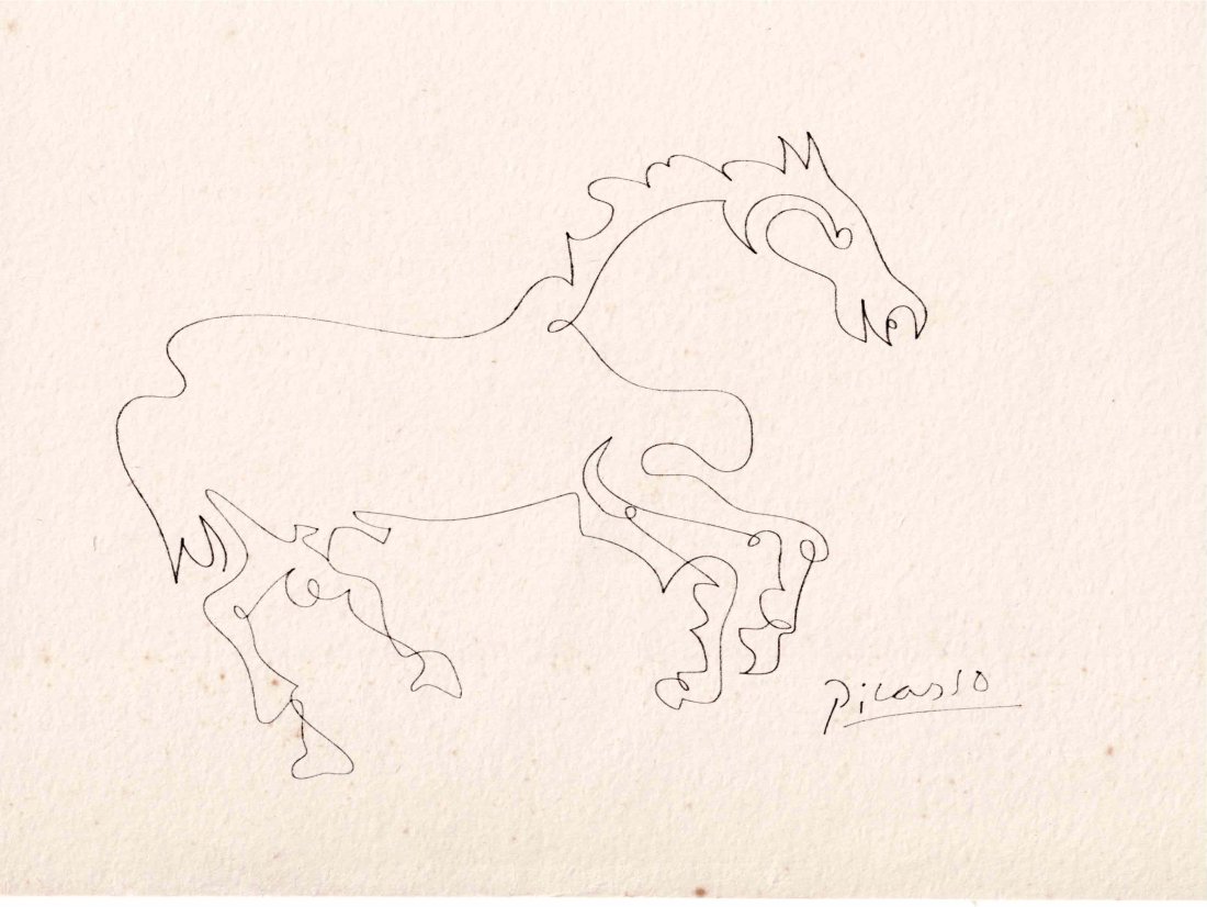 Picasso original line drawing of a beautiful Horse (1 of 1)