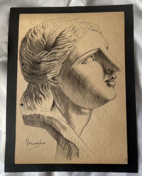 Vincent Van Gogh Study drawing of a Lady (1 of 3)