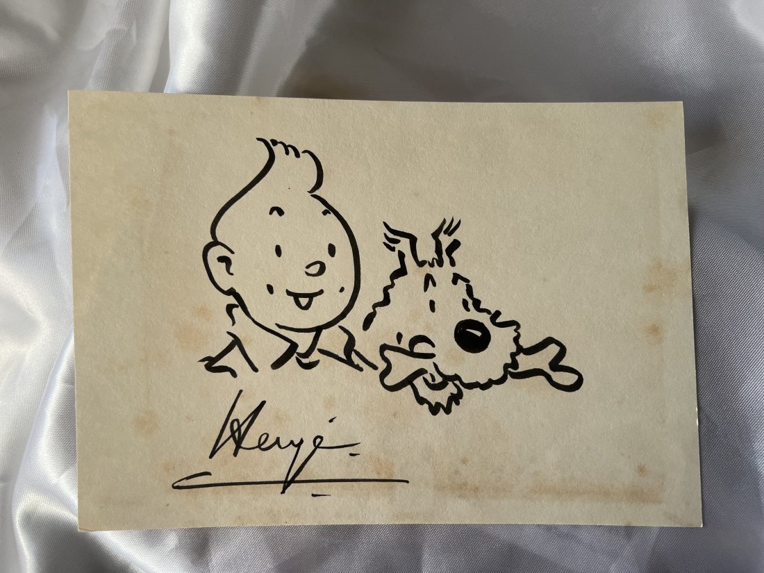 Herge TinTin & Snowy original drawing (1 of 1)