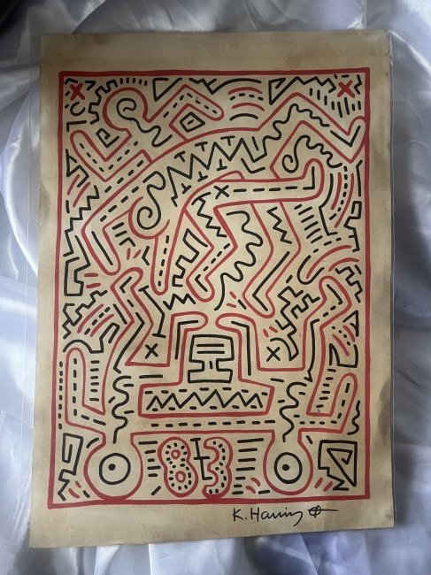 Keith Haring original drawing Certified by Foundation 1983 (1 of 3)