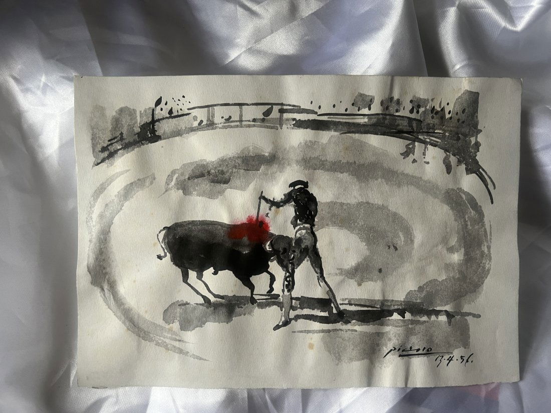 Picasso original painting 1956 (1 of 4)