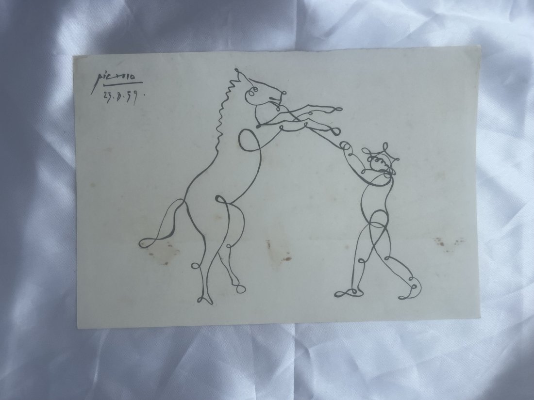 After Pablo Picasso Horse & Matador pen and ink drawing (1 of 1)