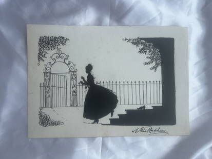 After Arthur Rackham drawing: Thi is a pen and ink drawing to cream paper in black Indian ink by Arthur Rackham...It is of Cinderella and is 10 3/4 inches by 7 1/2 inches in size...DISCLAIMER: We have to put in the title and