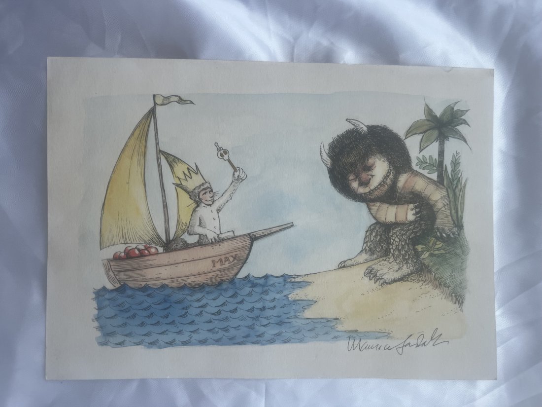 After Maurice Sendak Watercolour Max & Wild-thing (1 of 1)