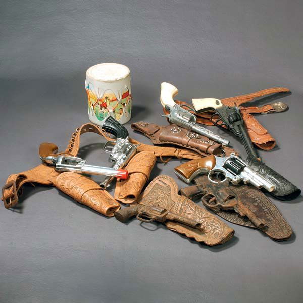 Vintage toy cowboy guns and holster sets, a toy in Aug 15, 2009 Clarity Sells Online Gallery