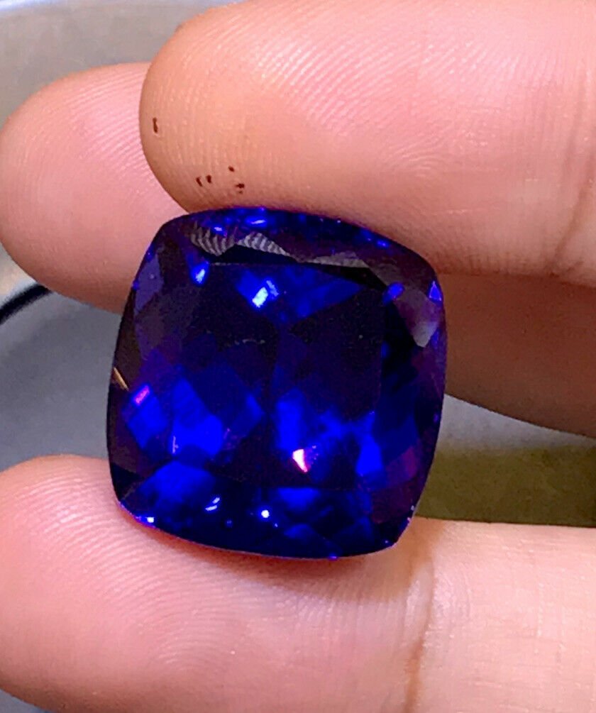 9.17ct Square SHAPE NATURAL AAAAA D-BLOCK VIOLET BLUE TANZANITE LOOSE GEMSTO: 9.17ct Square SHAPE NATURAL AAAAA D-BLOCK VIOLET BLUE TANZANITE LOOSE GEMSTO